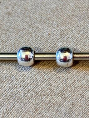 🆕Listing! Two Brighton shiny silver mini beads Fit MINI holders ONLY Retired